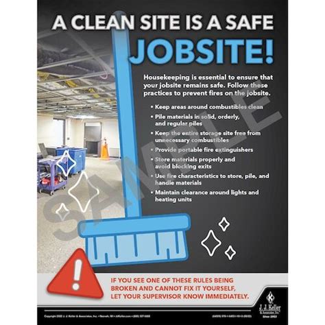 A Clean Site Is A Safe Site Construction Safety Poster