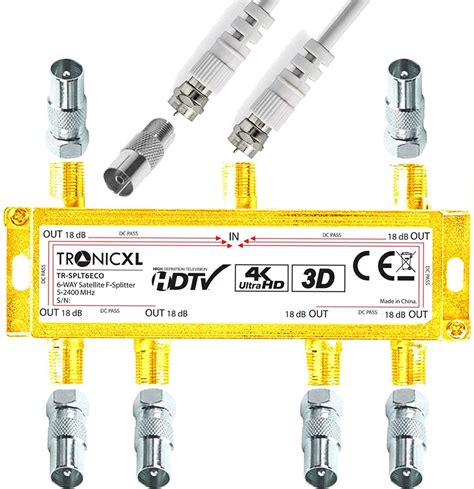 TronicXL Sat 4K 6 Voudige Antenneverdeler 3D HD Geschikt IEC