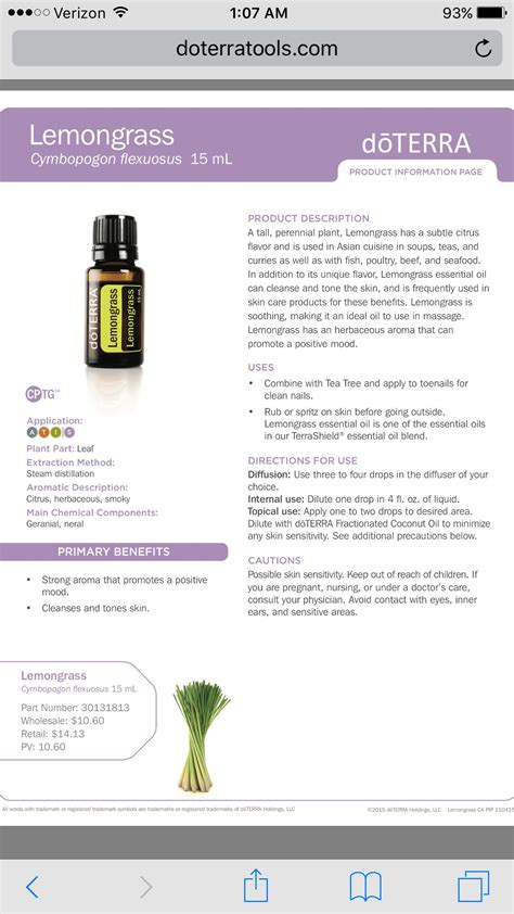 Doterra Lemongrass Doterra Lemongrass Essential Oils Perennial Plants