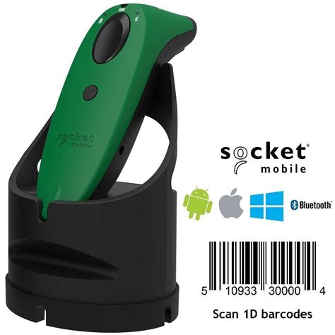 Socket S700 Green 1d Bluetooth Barcode Scanner With Charging Dock