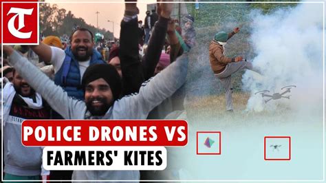 Farmers Counter Tear Gas Drones With Kites At Shambhu Border Youtube