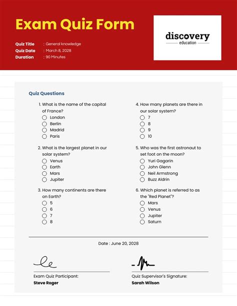 Formulario De Prueba Minimalista Rojo Venngage