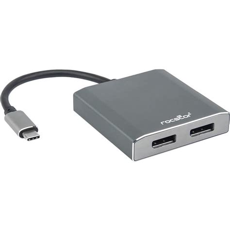 Rocstor Premium USB-C to Dual DisplayPort Multi Monitor Adapter 4K 60Hz ...