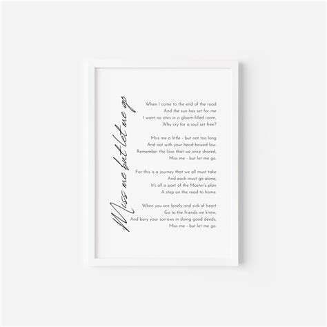 Miss Me but Let Me Go Poem Printable Funeral Poem Ready to - Etsy