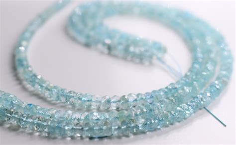 Aquamarine Rondelle Shape Faceted Beads 5 MM Approx Etsy