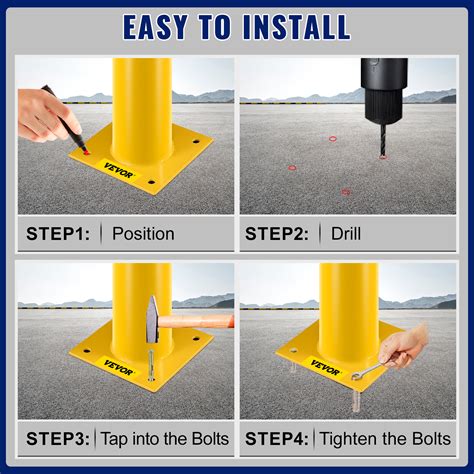 Vevor Safety Bollard 42 Inch Height Bollard Post 45 Inch Diameter