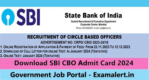 SBI Circle Based Officer CBO Admit Card 2024 भरतय सटट बक CBO