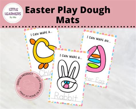 Easter Play Dough Mat Fine Motor Play Dough Mat Play Dough Mat Preschool Printable Easter