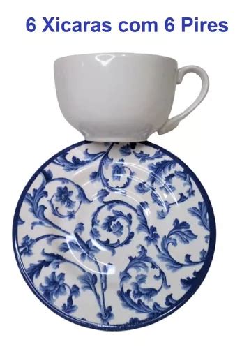 Jogo Xicaras Cha Pires Porcelana 250ml Alleanza 1a Linha 7