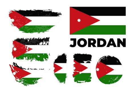 Offizielle Farben Und Proportionen Der Jordanischen Nationalflagge