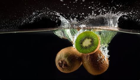 Premium Photo Kiwi Falling Into The Water Causes A Splash