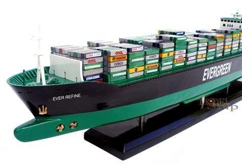 Evergreen Container Ship Model ready for display - Quality Model Ships