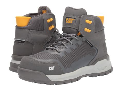 Caterpillar Leather Propulsion Waterproof Ct Construction Boot In Gray