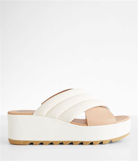 Sorel Cameron™ Flatform Leather Sandal Womens Shoes In Chalk Honest