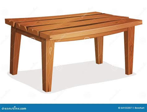 Cartoon Wood Table stock vector. Illustration of isolated - 64155307