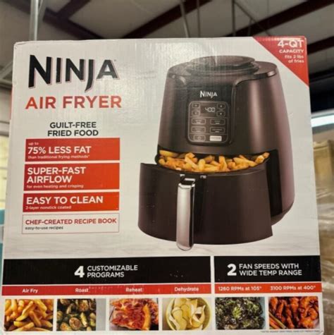 Ninja 4 Qt Electric Black Air Fryer With Recipe Book AF101