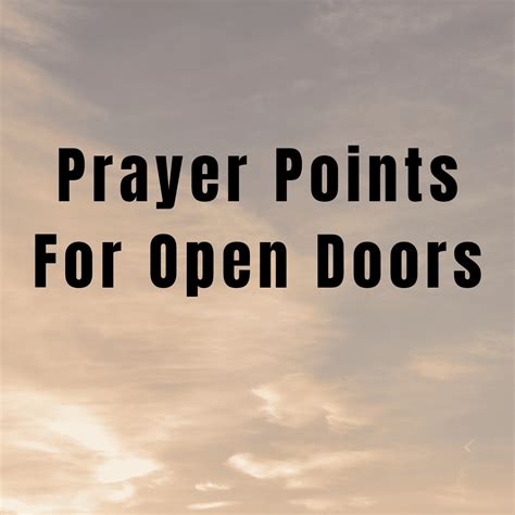 Prayer Points For Open Doors Everyday Prayer Guide