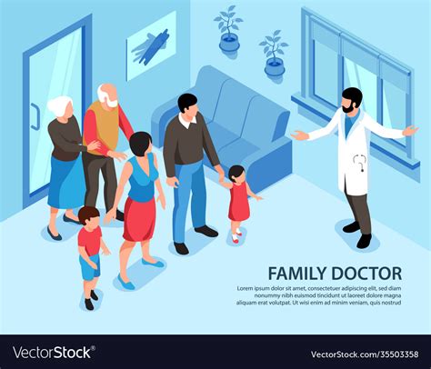 Family doctor appointment background Royalty Free Vector