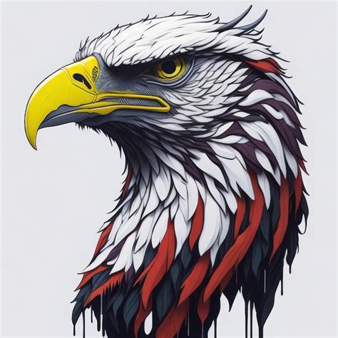 Premium AI Image A Painting Of A Bald Eagle With A Yellow Beak