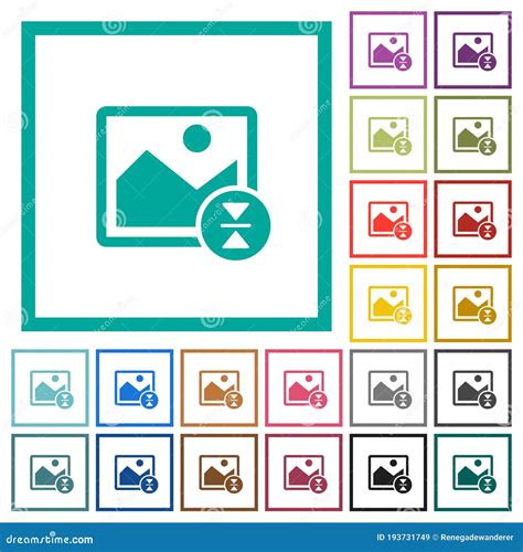 Voltear Verticalmente La Imagen Iconos De Color Plano Con Marcos