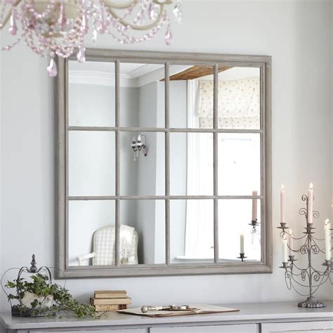 Giant Square Window Mirror Rustic Etsy Kitchen Mirror Shabby Chic