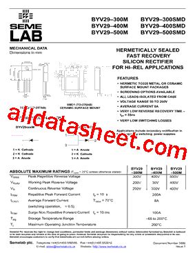 Byv M Datasheet Pdf Seme Lab