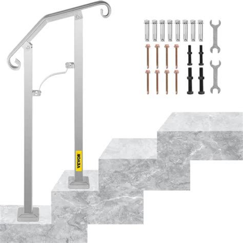 VEVOR KIT RAMPE D Escalier Main Courante En Alliage Pour 1 Ou 2 Marches