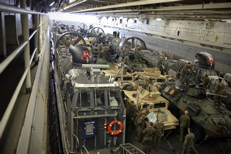 Equipment From The Th Marine Expeditionary Unit Loaded Onto Lcacs In