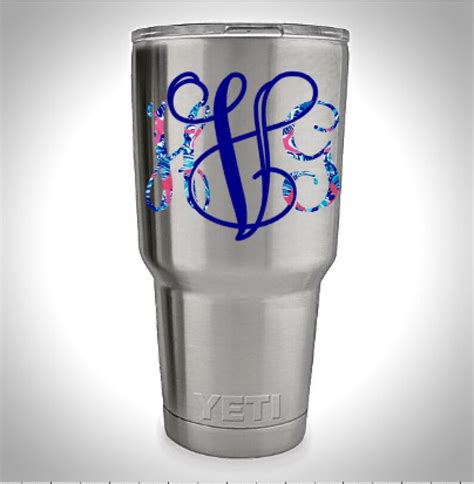 Monogram Yeti Rambler Tumbler Decal Great Ts Groomsmen Etsy