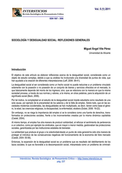 ART SOCIOLOGIA Y DESIGUALDAD SOCIAL 1 Pdf Descarga Gratuita