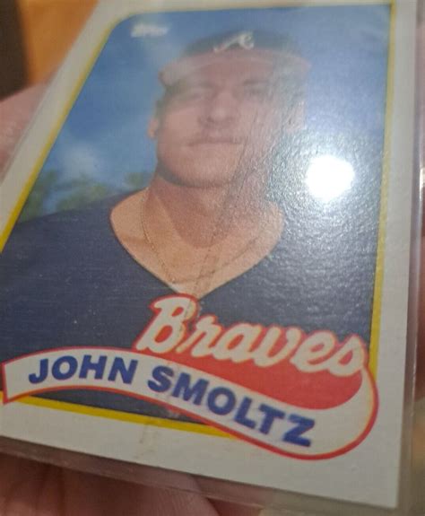 1989 Topps John Smoltz Rookie 1 Of 1 Error Card 382 Line Across Image