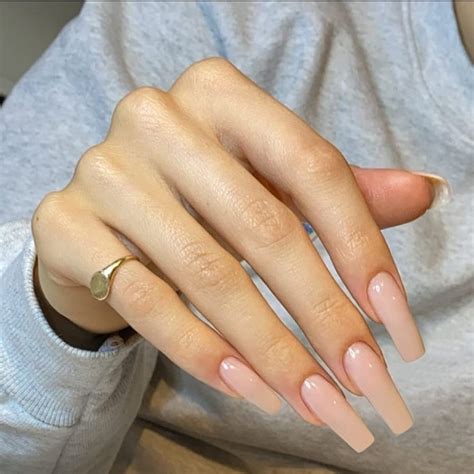 Nude Dr Cken Sie Auf N Gel Extra Lang Sarg Kxamelie Pink Fake Nails Zum