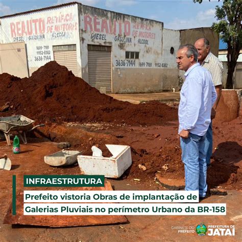 Prefeito vistoria Obras de implantação de Galerias Pluviais no