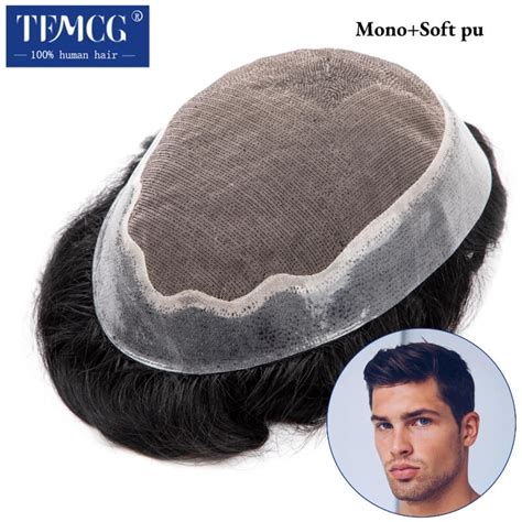 Peluca De Cabello Masculino Para Hombres Tup Mono Y Suave De Pu