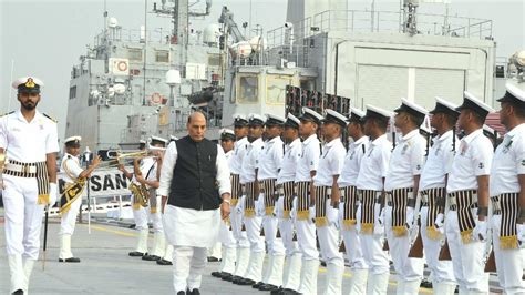 Defence Minister Rajnath Singh Commissions Ins Sandhayak Into Navy At Eastern Naval Base In