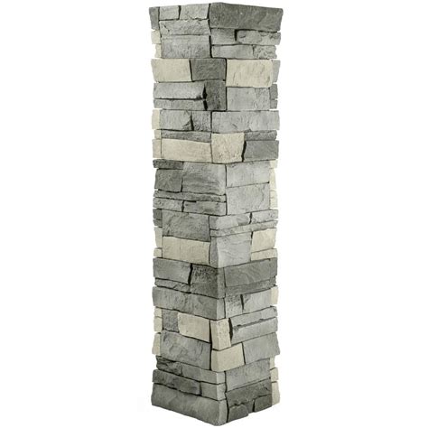 Genstone Stacked Stone 1125 In X 48 In Northern Slate Faux Pillar