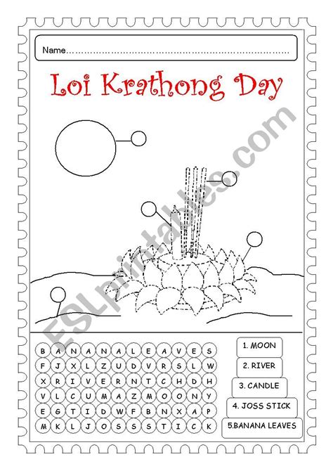 Loy Krathong Day ESL Worksheet By Engpatcha