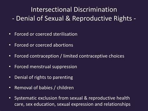 Ppt Gender Disability And Violence Denial Of Sexual And Reproductive