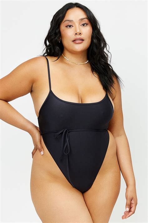 Frankies Bikinis Croft Satin Cheeky One Piece Swimsuit