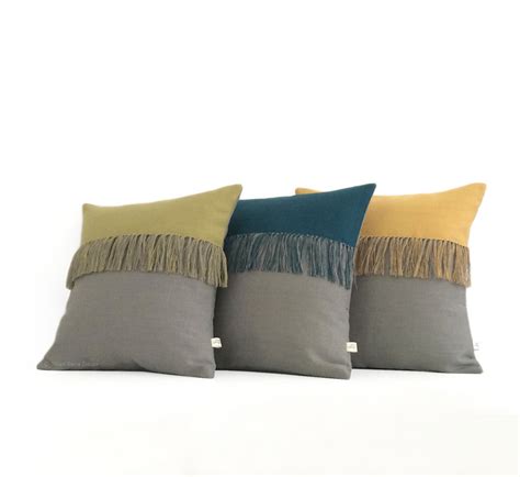 Fringe Pillow - (Custom Color) and Stone Grey – Jillian Rene Decor