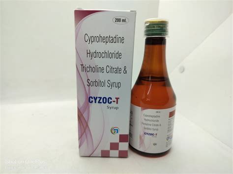 Cyproheptadine Hcl Tricholine Citrate Sorbitol Solution Syrup Grade