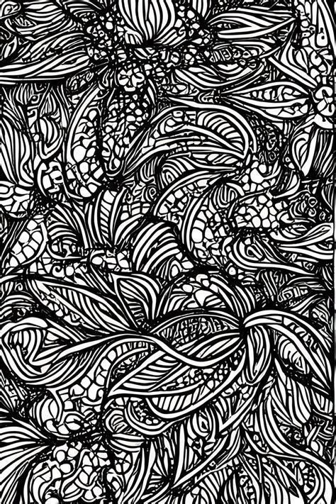 Zentangle Coloring Books Florals Full Large Whole Flowers Black and White · Creative Fabrica