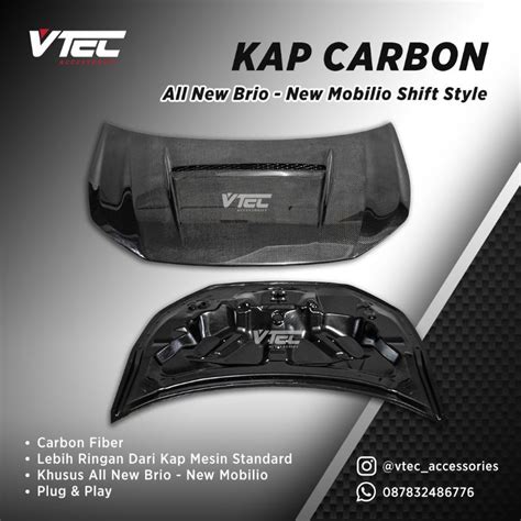 Jual Kap Mesin Carbon All New Brio New Mobilio Shift Style Shopee