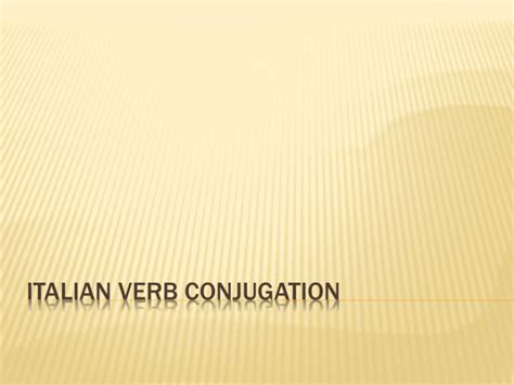 italian verb conjugation