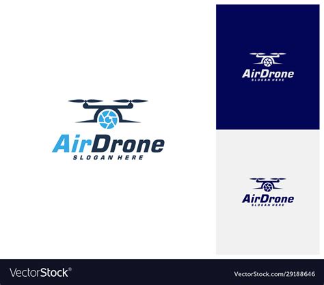 Drone Logo Design Template Photography Icon Vector Image