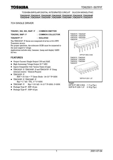 Pdf Td P Datasheet Toshiba