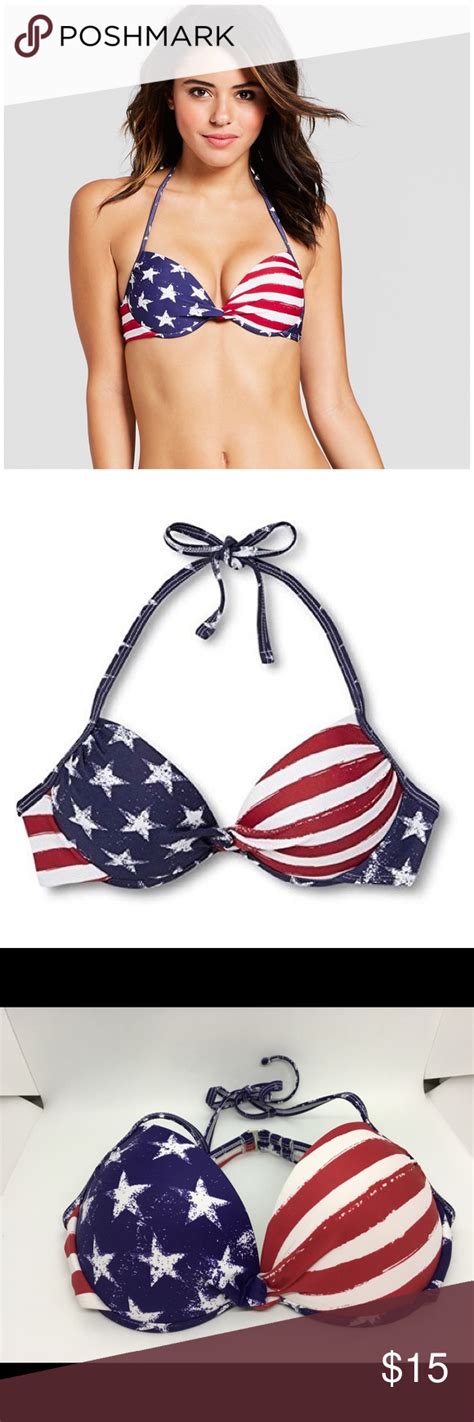 Xhilaration Americana Push Up Halter Bikini Top Xhilaration Women S