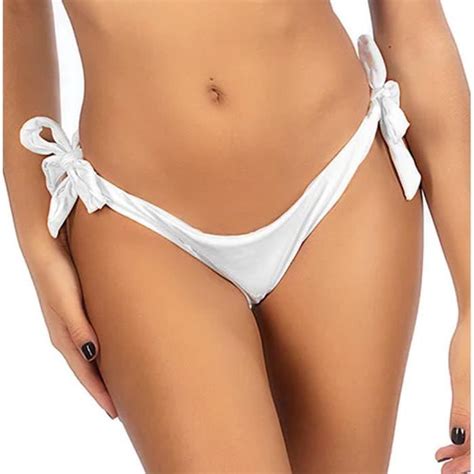 Bas de Bikini Blanc Femme Bikki Beach Celia Blanc Cdiscount Prêt à Porter