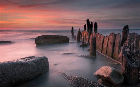 Wallpaper Usa Wisconsin Milwaukee North Point Sunset Landscape