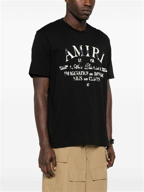 AMIRI Logo Print Cotton T Shirt Black FARFETCH UK